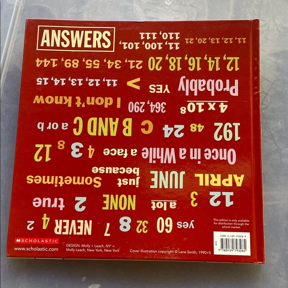 Scholastic Math Curse Book with Orange and Yellow hard Cover - Picture 2 of 6